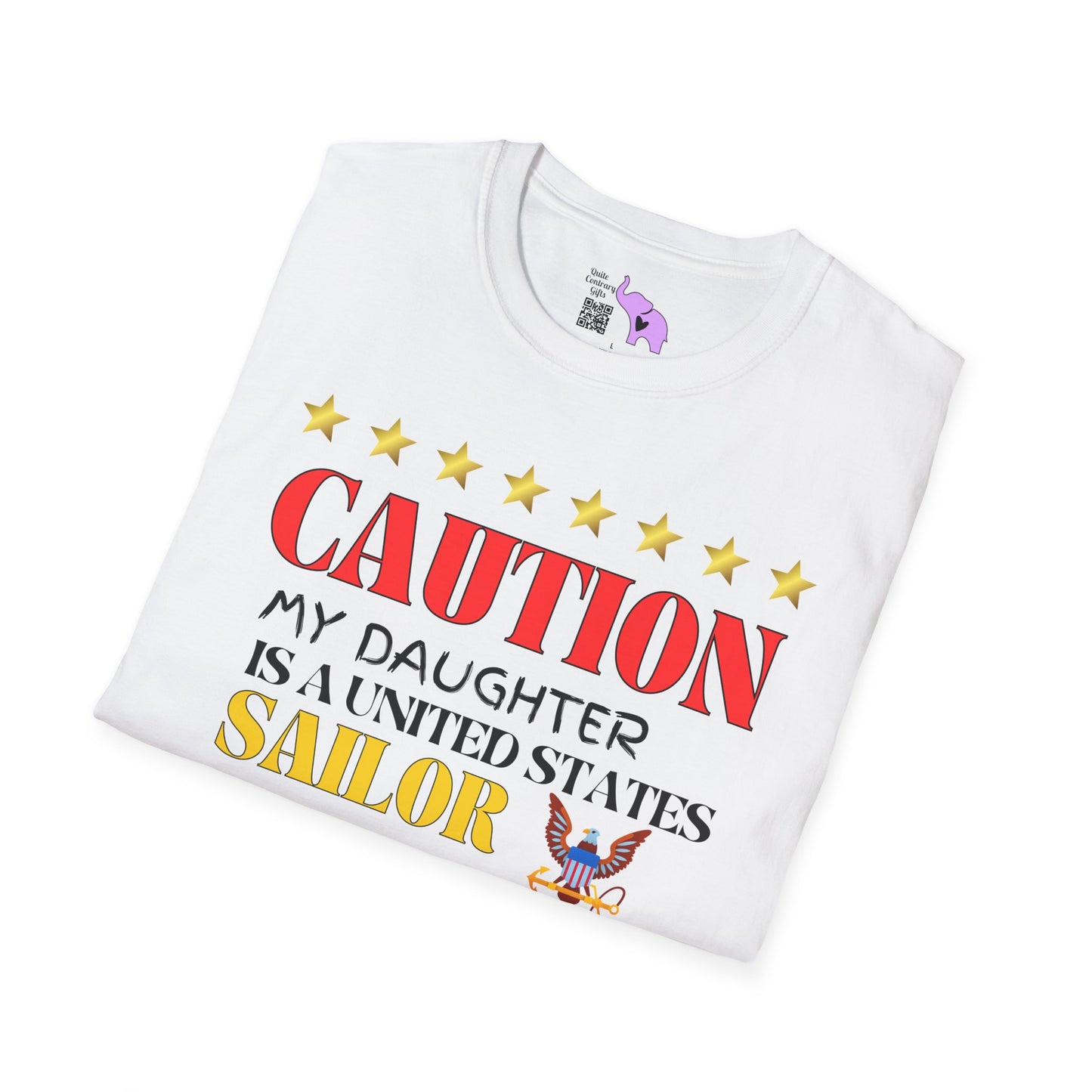Caution My Daughter is a US Sailor I've Been Known to Brag (Mom) Adult T-Shirt