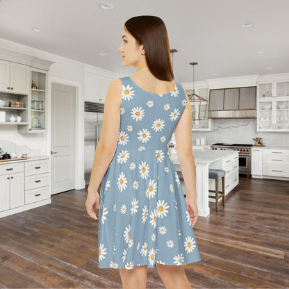Daisy Print Women's Skater Dress - Fun Spring Floral Dress for Every Occasion