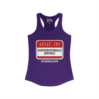 Hello, I'm Gastrointestinally Unstable Women's Ideal Racerback Tank