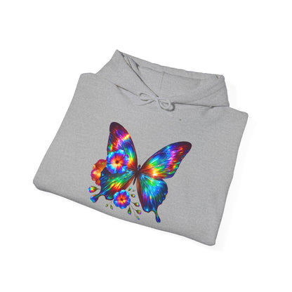Floral Butterfly Heavy Blend™ Hooded Sweatshirt