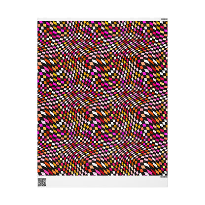Warped Red Checkered Wrapping Paper