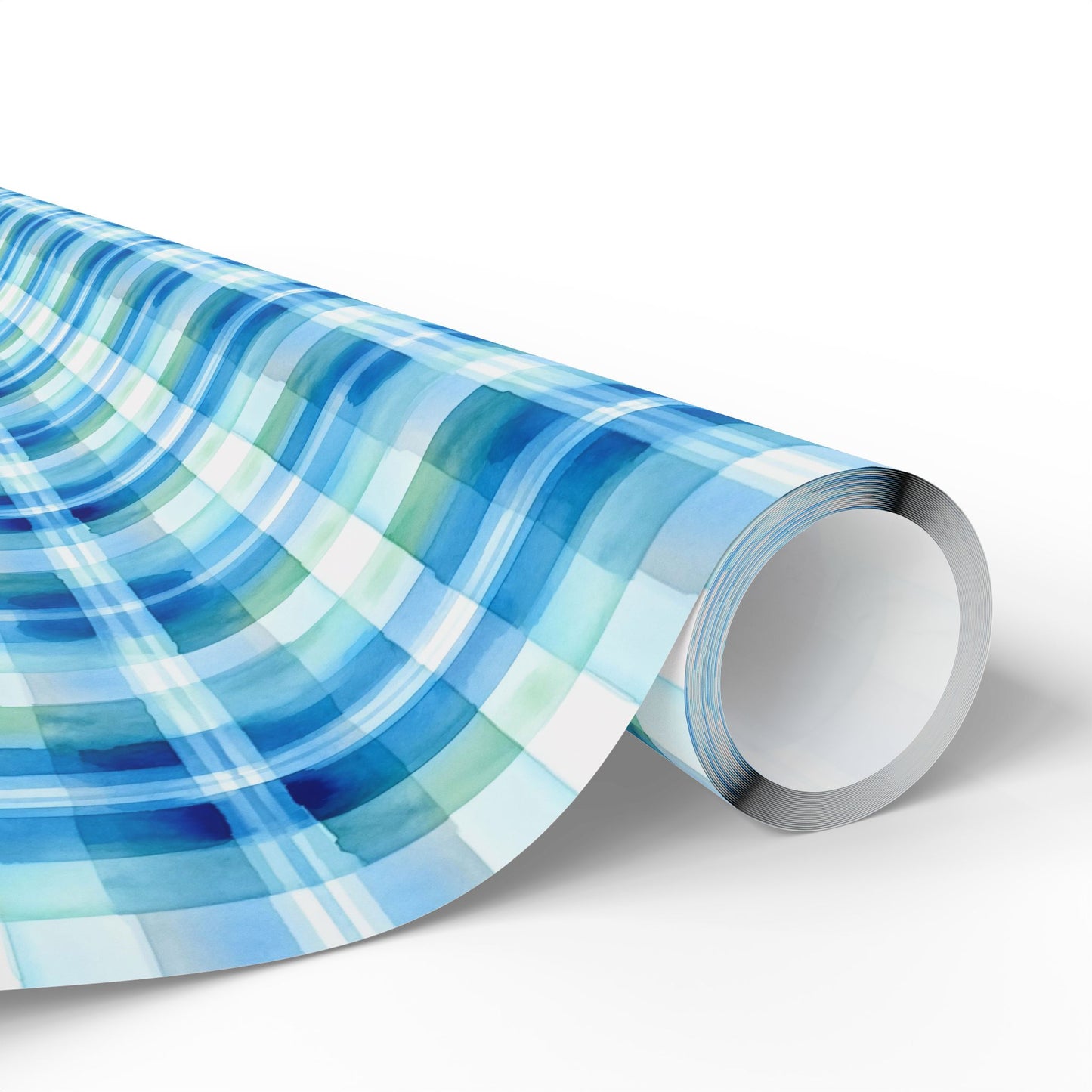 Ocean Sunset Plaid Wrapping Paper