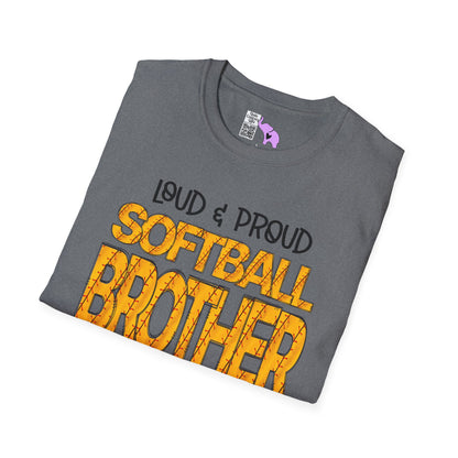 Loud & Proud Softball Brother Adult T-shirt