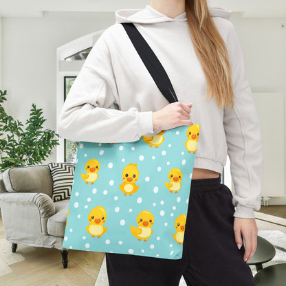 Ducky Dot Parade Canvas Tote Bag