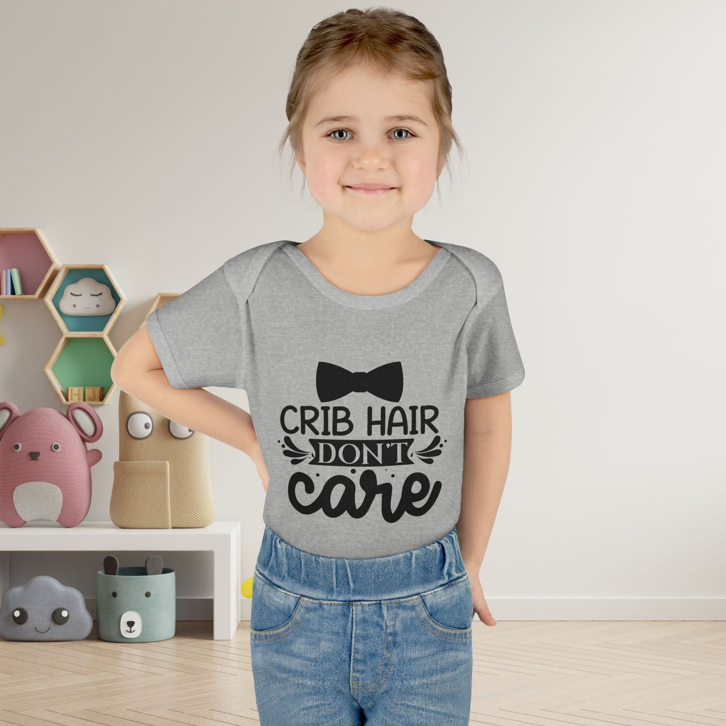 Crib Hair Don't Care Baby Rib Bodysuit