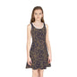Golden Midnight Radiance Mandala Floral Girls' Sleeveless Sundress
