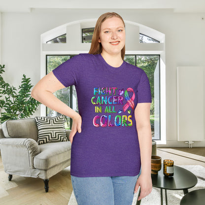 Fight Cancer in All Colors 8 Adult T-shirt