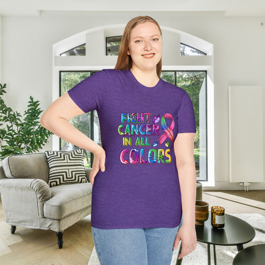 Fight Cancer in All Colors 8 Adult T-shirt