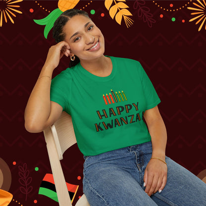 Happy Kwanzaa (Kinara) Adult T-shirt