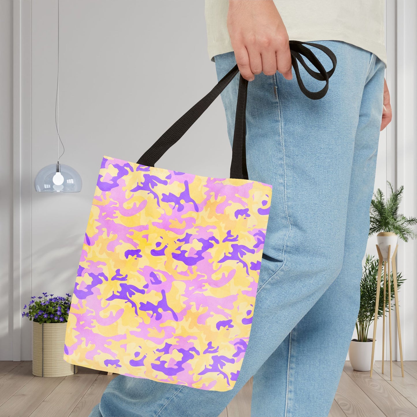 Peach Sorbet Camo Canvas Tote Bag