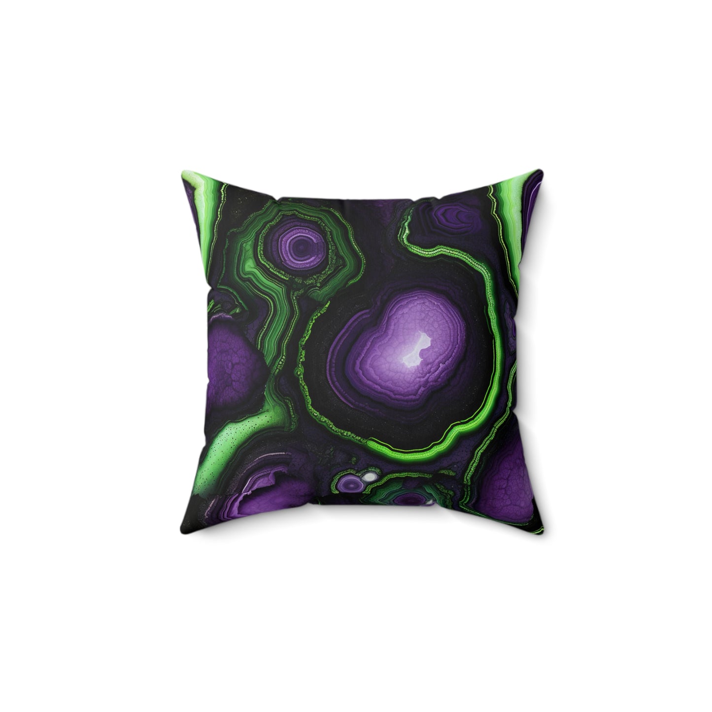 Amethyst & Lime Fracture Throw Pillow
