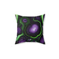 Amethyst & Lime Fracture Throw Pillow
