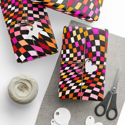 Warped Red Checkered Wrapping Paper