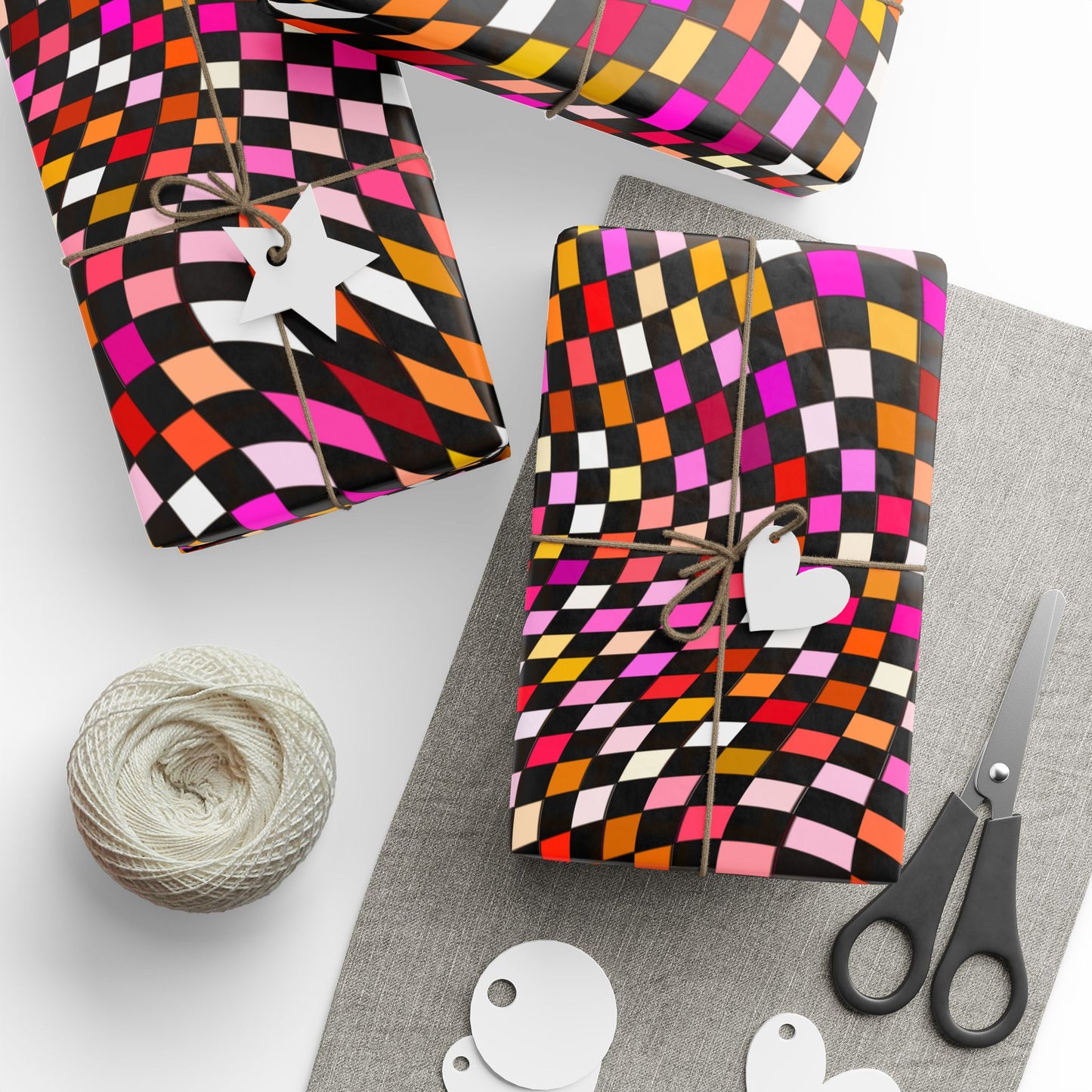 Warped Red Checkered Wrapping Paper