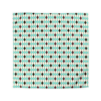 Teal/White Harlequin Microfiber Duvet Cover