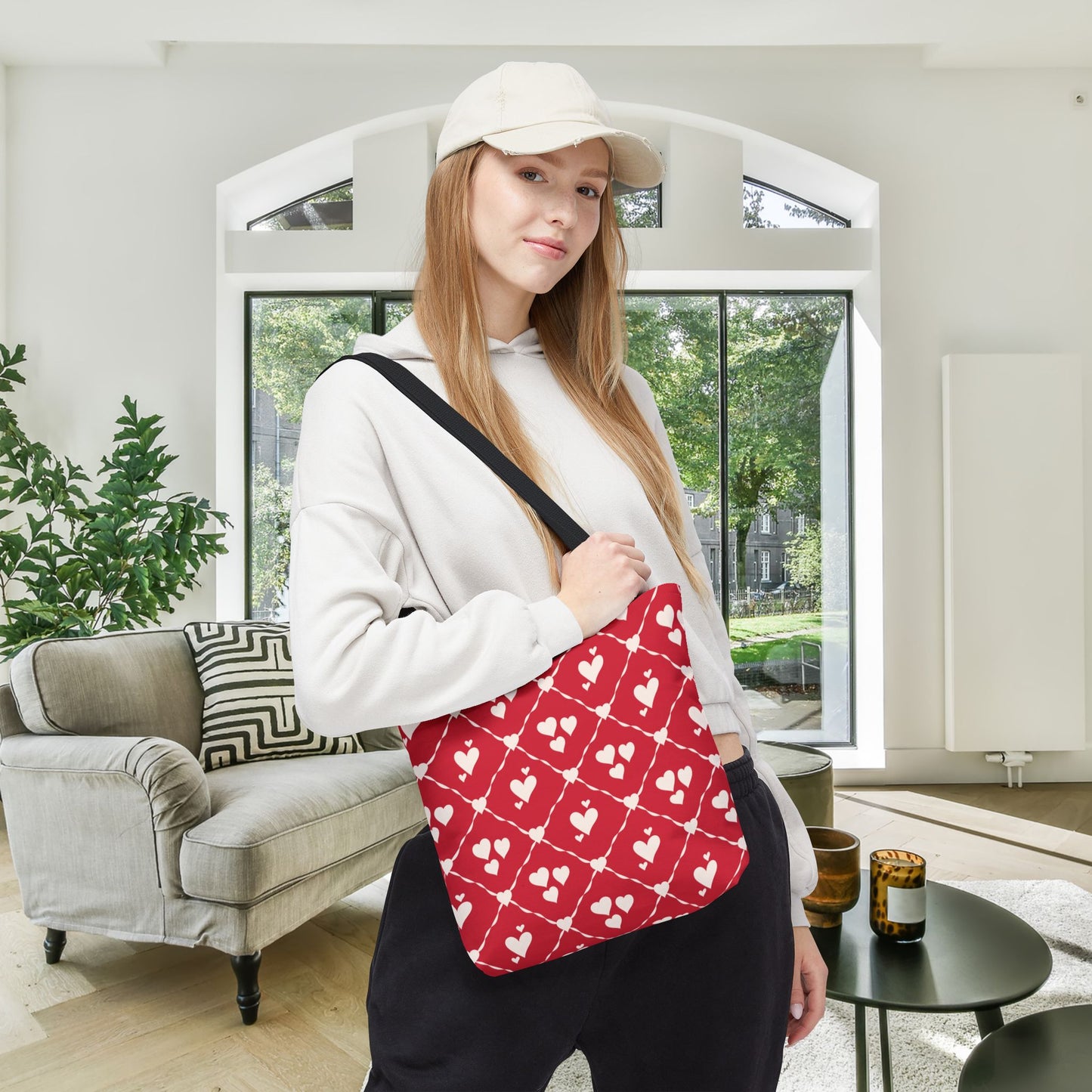 Sweetheart Trellis Canvas Tote Bag