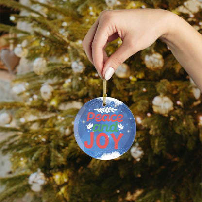 Peace & Joy Glass Ornament