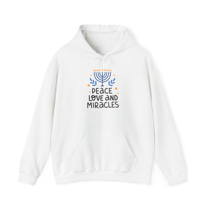 Hanukkah Peace Love & Miracles 1 Heavy Blend™ Hooded Sweatshirt