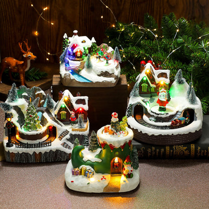 Christmas Village Rotating Light-Up Musical Sets