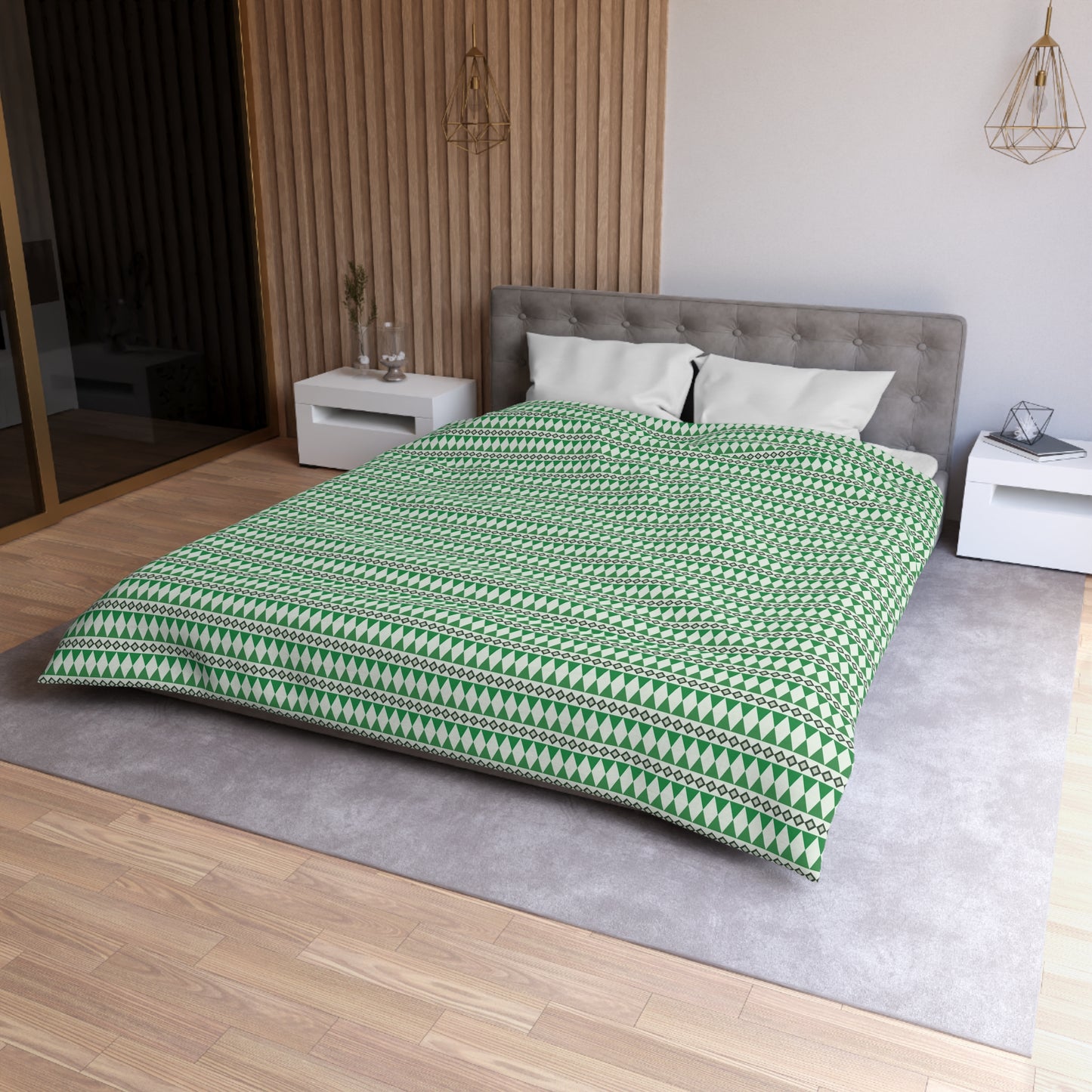 Moss Cairn Stripes Microfiber Duvet Cover