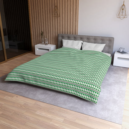 Moss Cairn Stripes Microfiber Duvet Cover