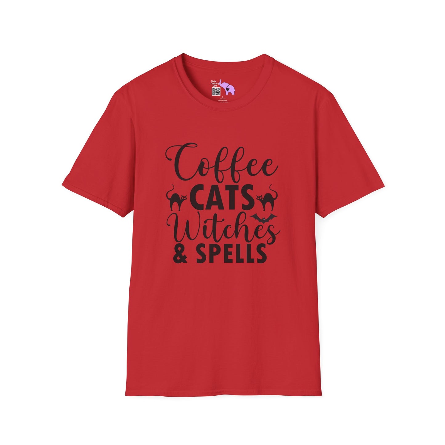 Coffee Cats Witches & Spells Adult T-shirt