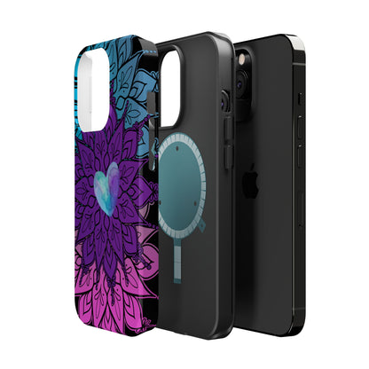 Colorful Mandala w/Heart MagSafe® Compatible Tough Case for iPhone