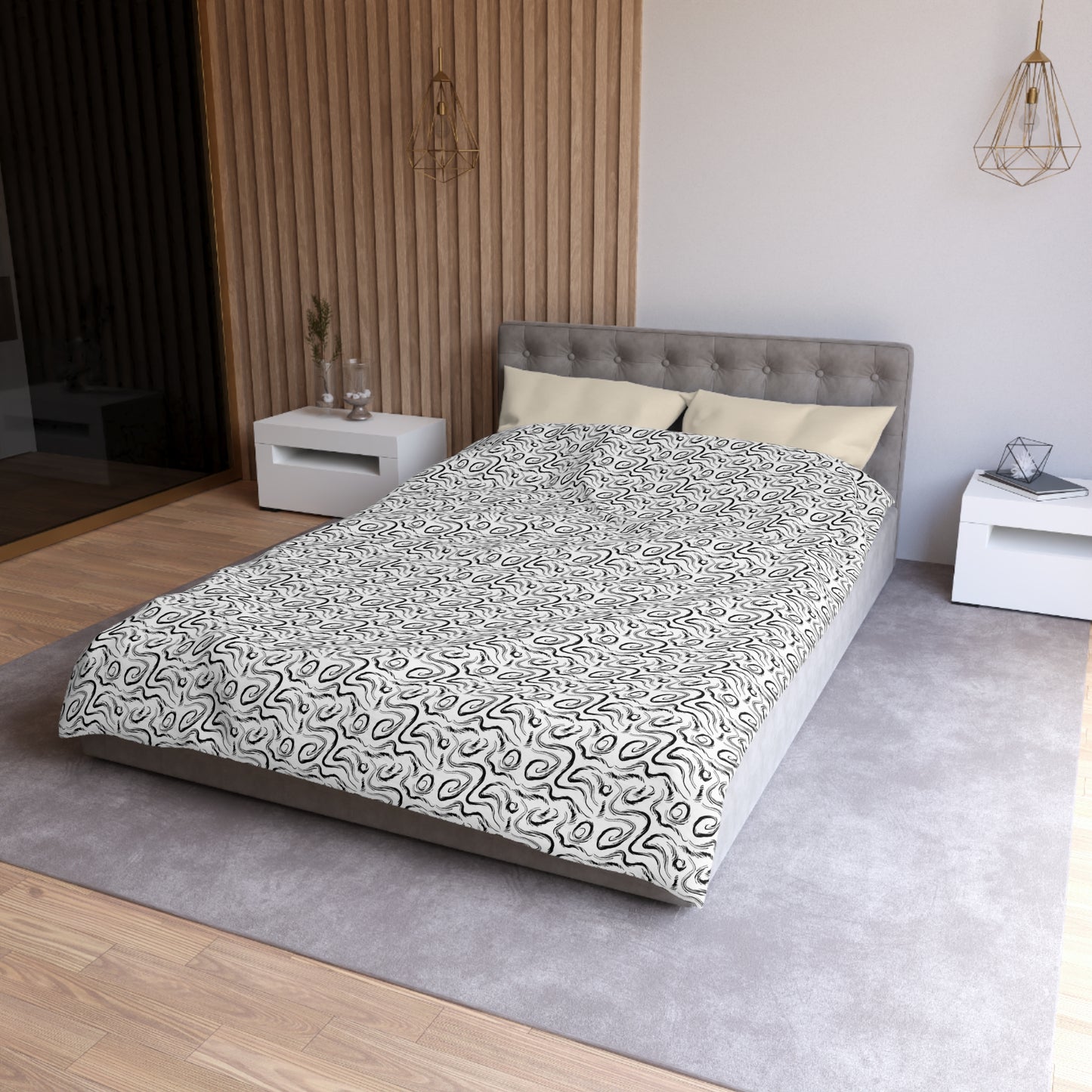 Grunge Scribbles Microfiber Duvet Cover