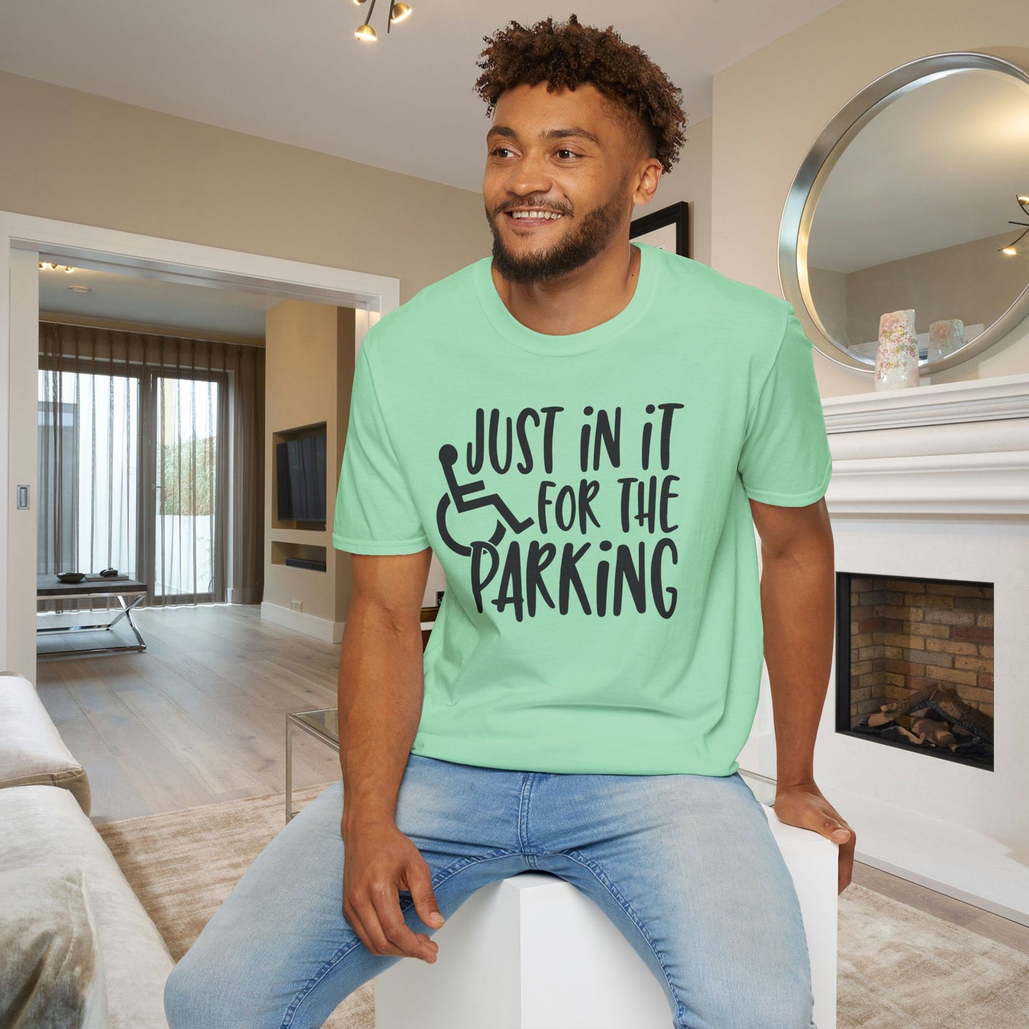 Just In It For The Parking (Wheelchair User) Adult T-shirt