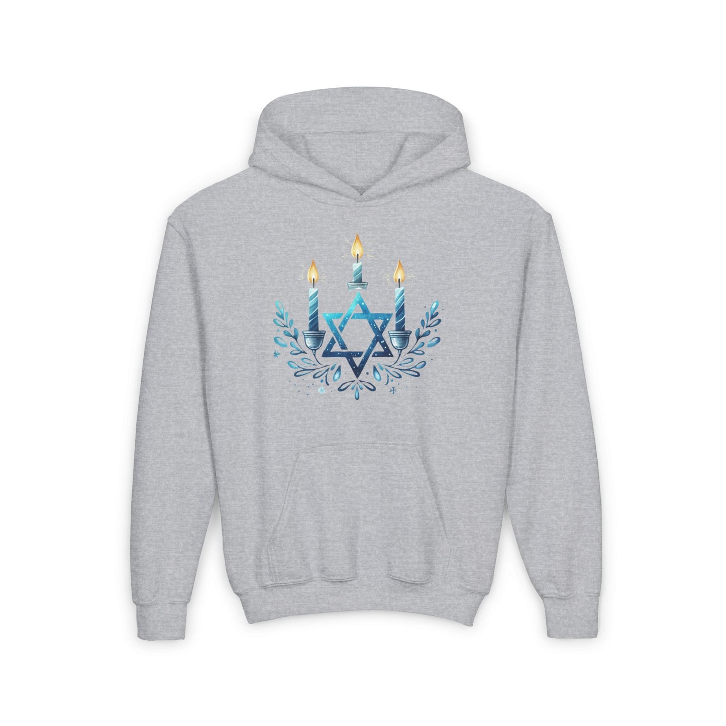 Star & Flame Hanukkah Youth Heavy Blend Hoodie