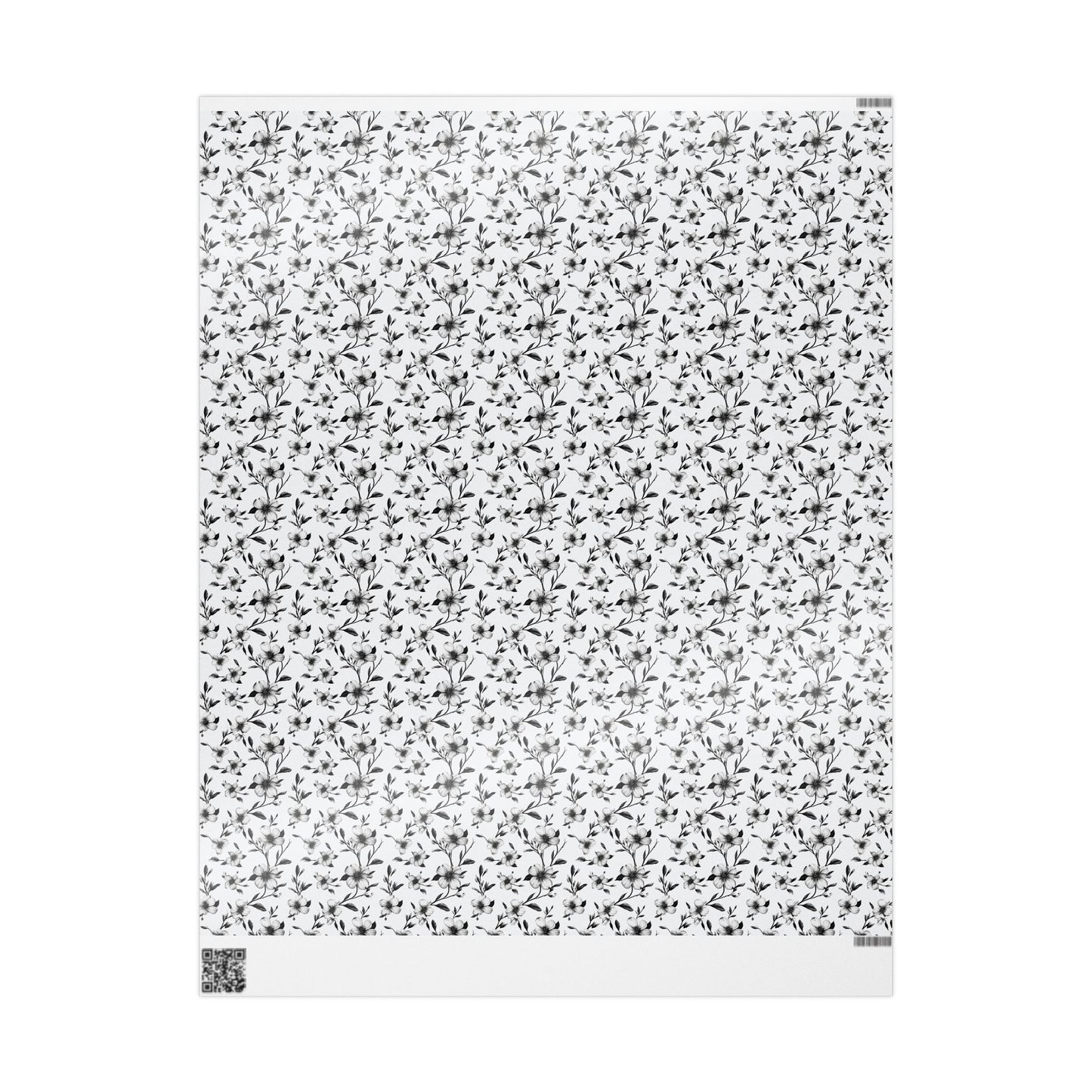 Black & White Five Petal Floral Gift Wrap for All Occasions
