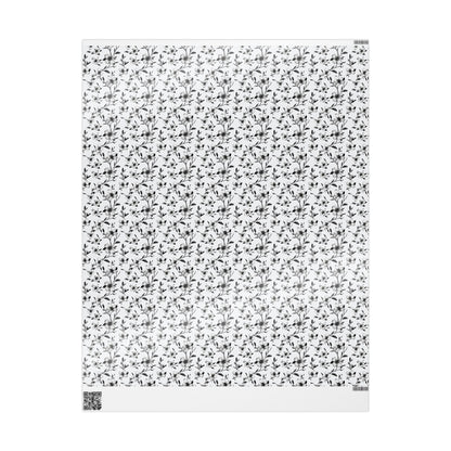 Black & White Five Petal Floral Gift Wrap for All Occasions