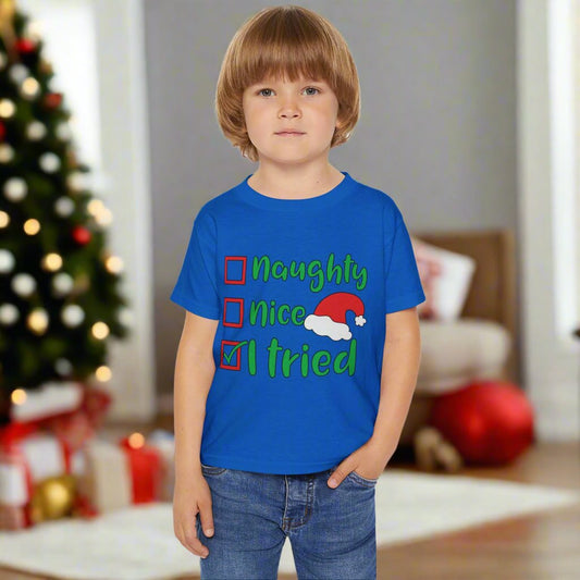 Naughty Nice I Tried Heavy Cotton™ Toddler T-shirt