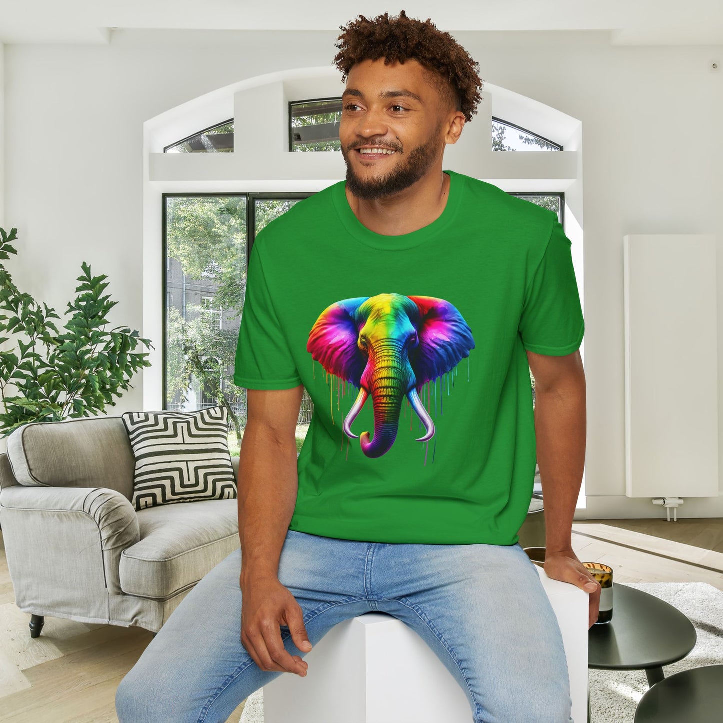 Colorful Elephant Adult T-shirt