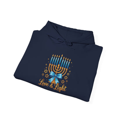 Love & Light Menorah Adult Heavy Blend™ Hooded Sweatshirt