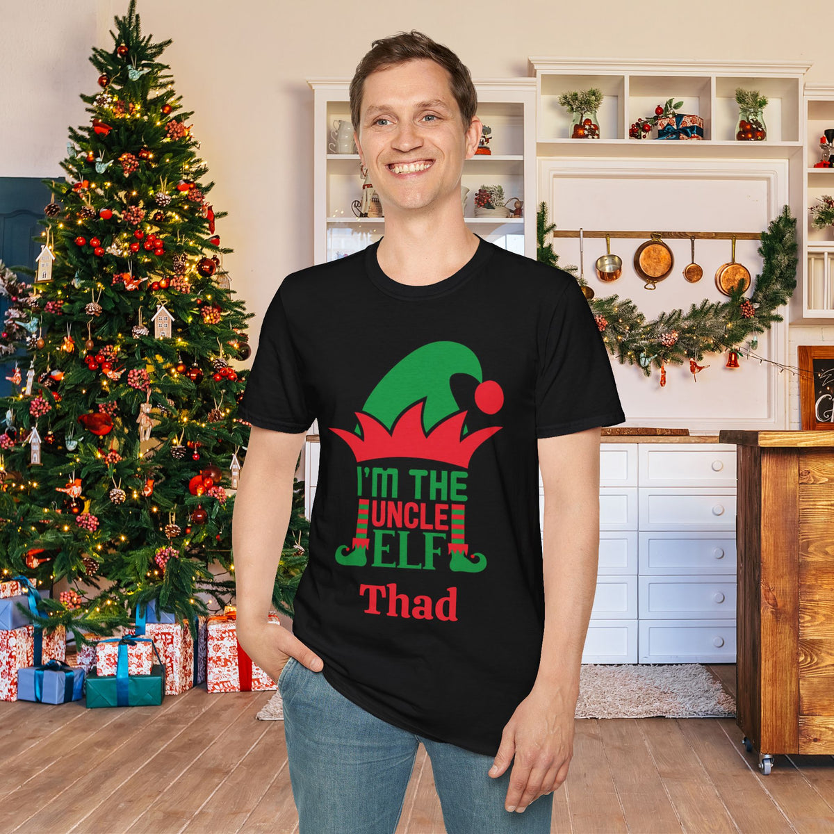 I'm The Uncle Elf Personalized Adult T-shirt
