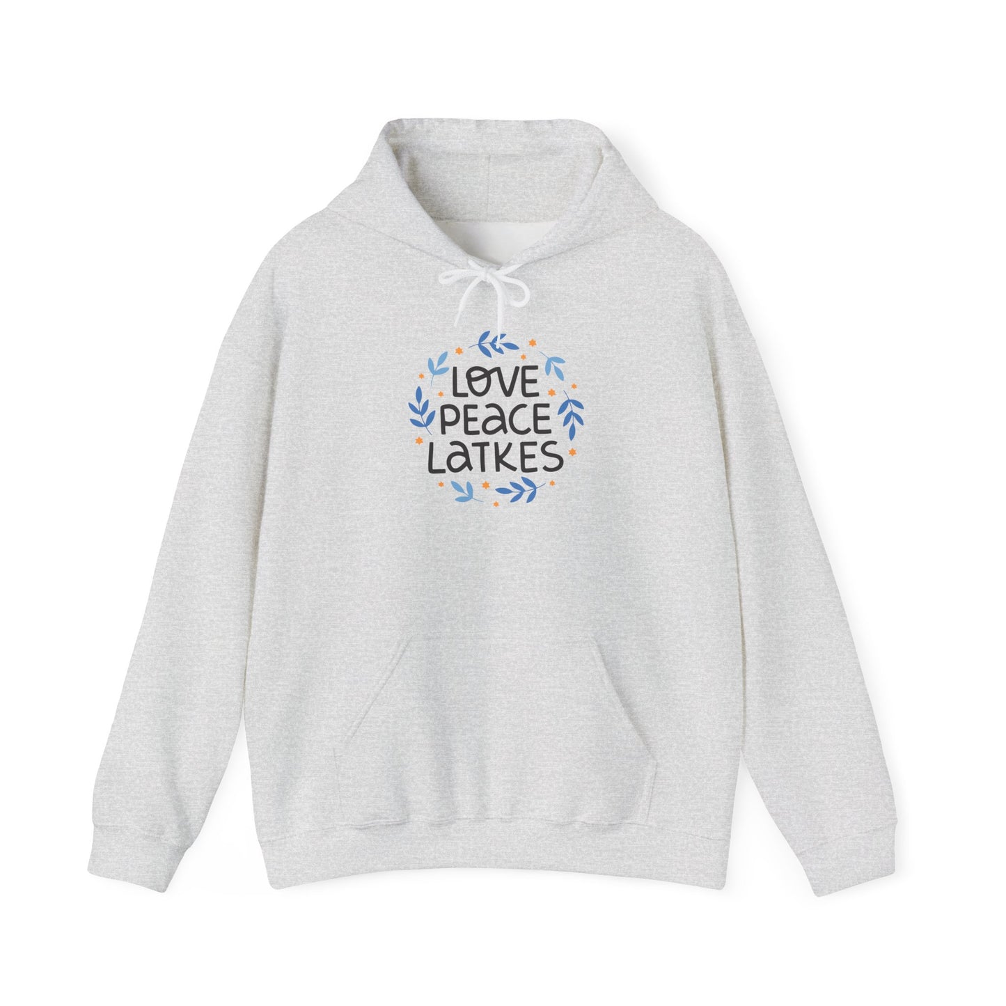 Hanukkah Love Peace Latkes Adult Heavy Blend™ Hooded Sweatshirt