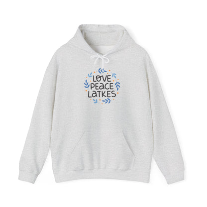 Hanukkah Love Peace Latkes Adult Heavy Blend™ Hooded Sweatshirt