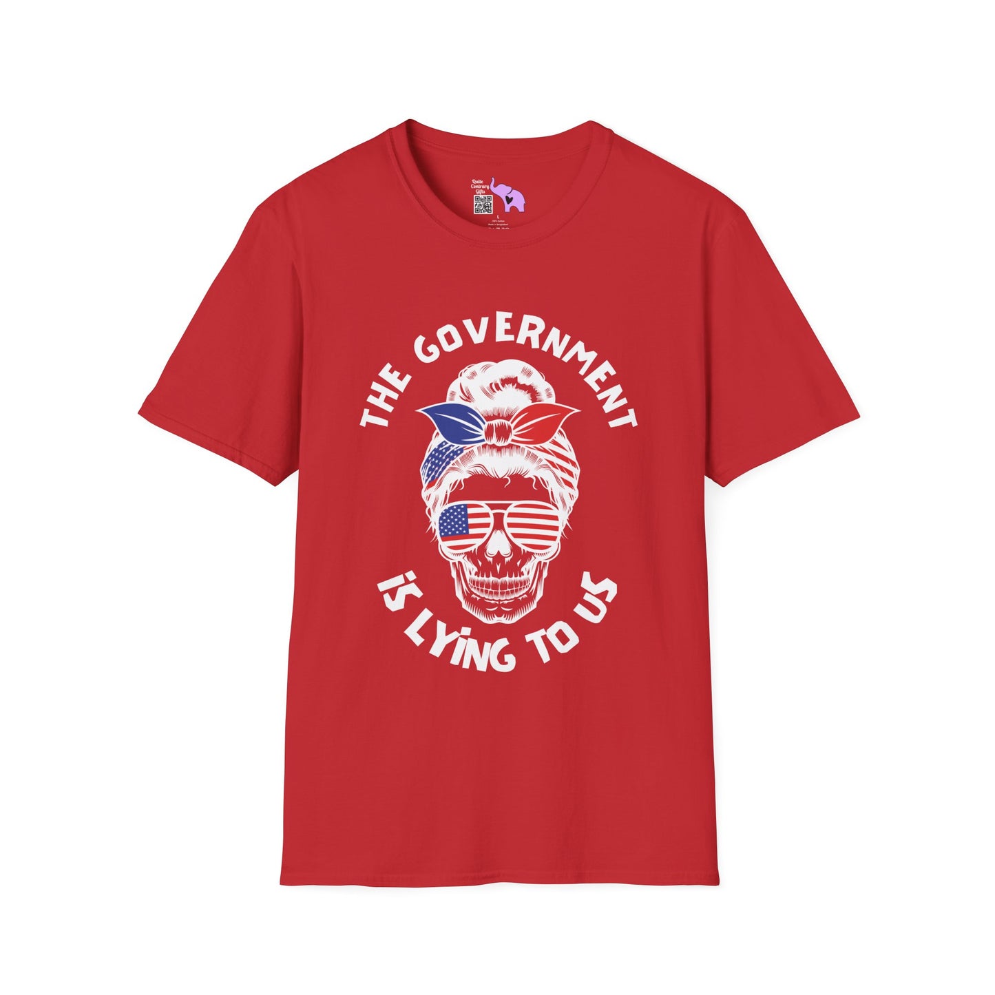 The Government is Lying To Us Female Skull/Glasses Adult T-shirt