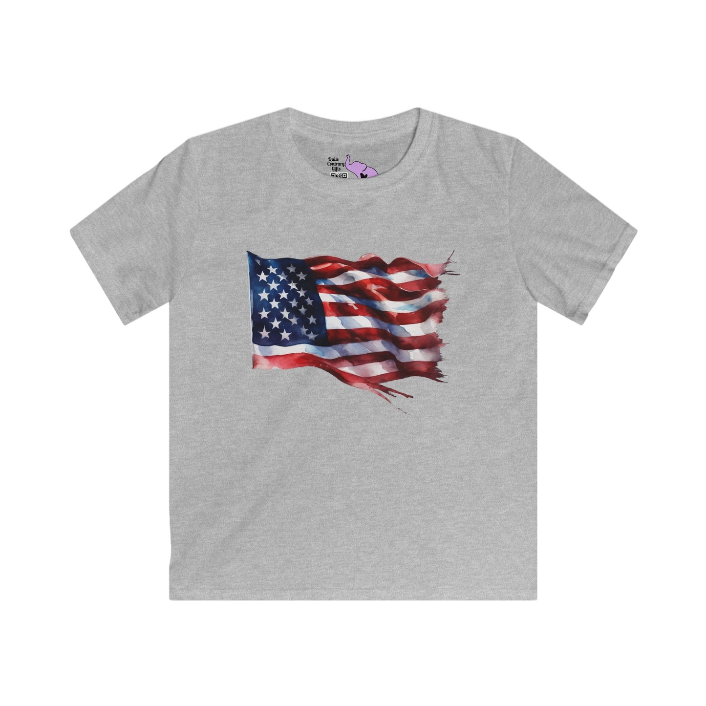 Distressed American Flag Youth Softstyle Tee