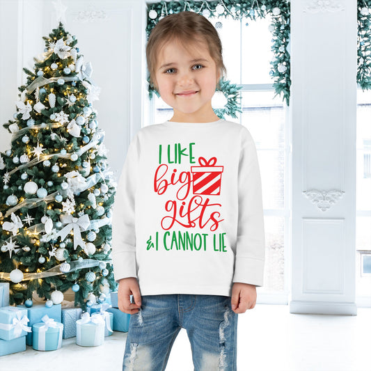 I Like Big Gifts & I Cannot Lie Toddler Long Sleeve Tee