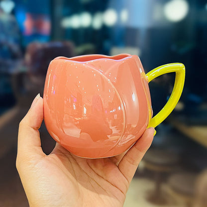 Ceramic Tulip-Style Mug With or Without Spoon