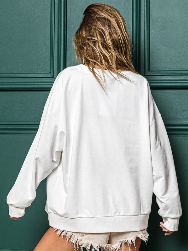 Christmas Sequins Candy Cane Sweatshirt