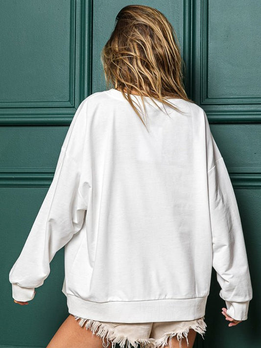 Christmas Sequins Candy Cane Sweatshirt