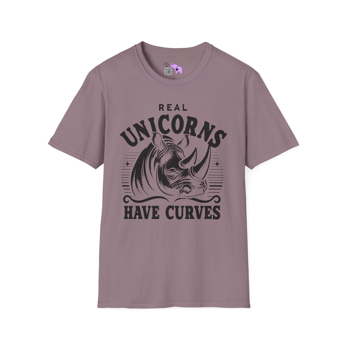 Real Unicorns Have Curves (Rhino) Adult T-shirt