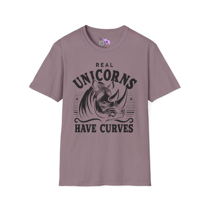 Real Unicorns Have Curves (Rhino) Adult T-shirt