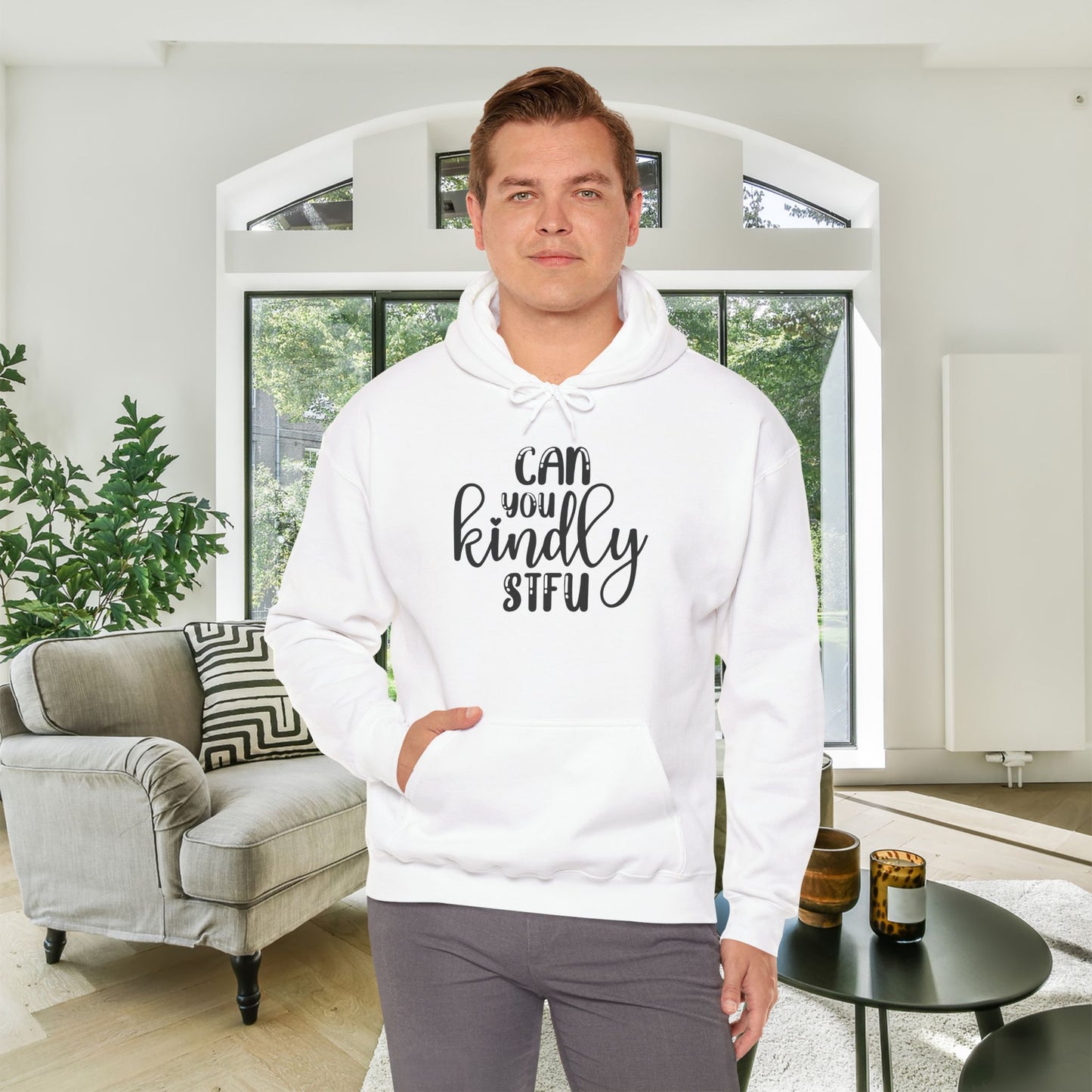 Can You Kindly STFU Heavy Blend™ Hooded Sweatshirt