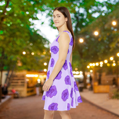 Lilac Mist Peonies Women's Skater Dress