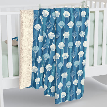 Oceanline Shells Sherpa Fleece Blanket