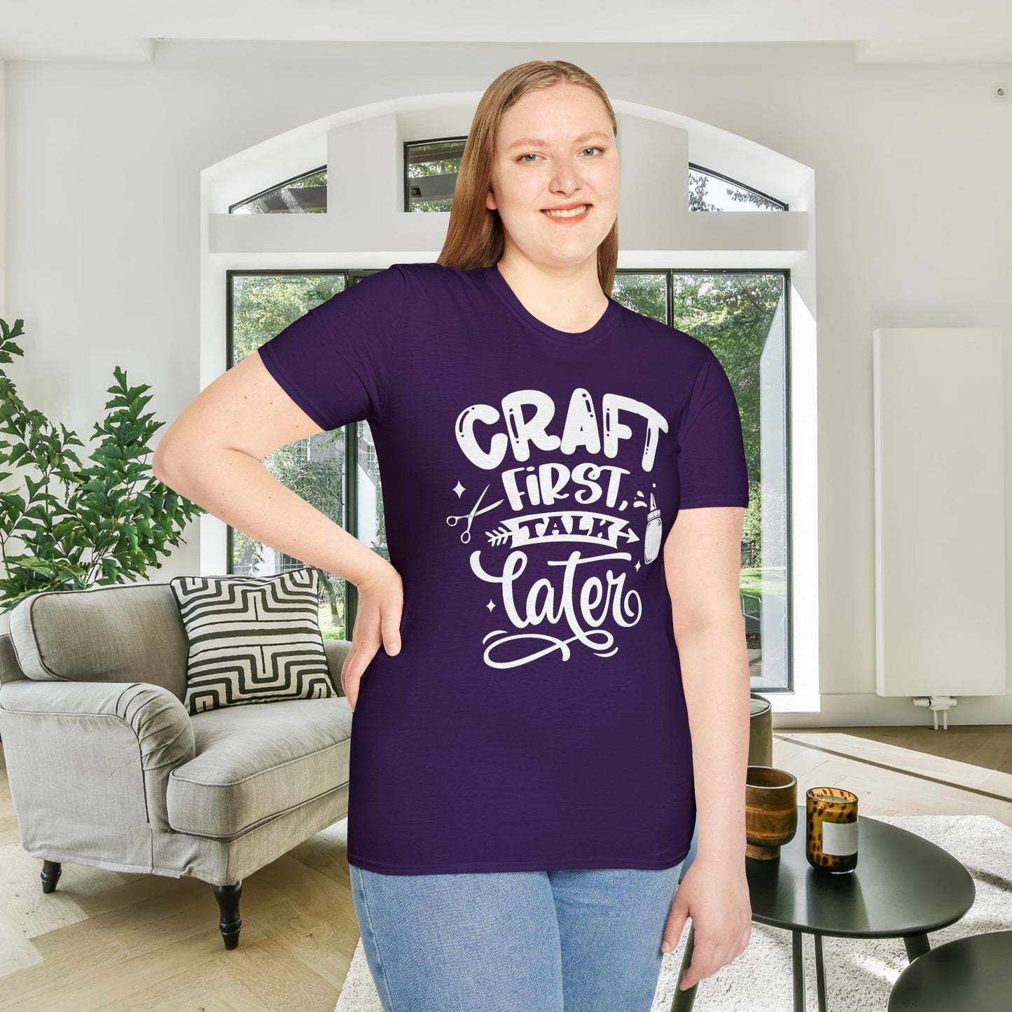 Craft First Talk Later Adult T-shirt